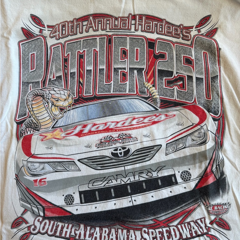 VINTAGE Hardee's Rattler 250 Graphic T-Shirt XL